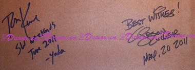 Star Wars Weekends 2011 Stitch as Yoda Nr15 Sketch Signed by Tom Kane And Jason Zucker