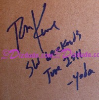 Star Wars Weekend 2011 Signature of Tom Kane Stitch as Yoda on Nr 15