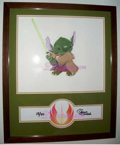 Star Wars Weekends 2011 Disney artist Jason Zucker Hand Drawn Sketch Yoda Stitch